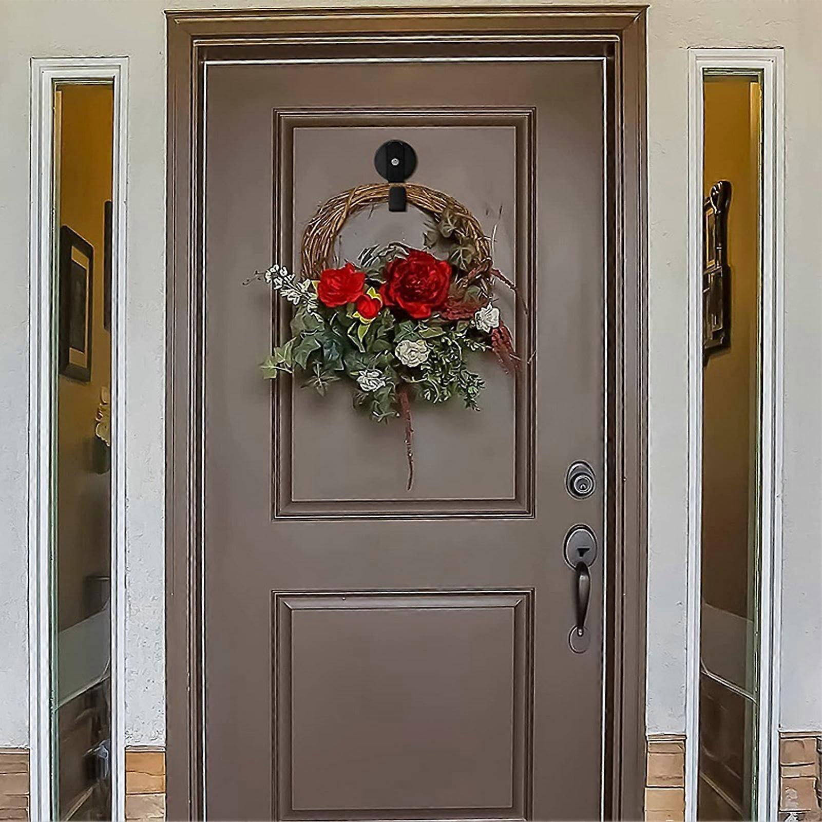 Magnetic Wreath Hangers Pack of 2, Strong Door Hooks for Christmas Wreaths, Suction Cup Hooks for Window Use