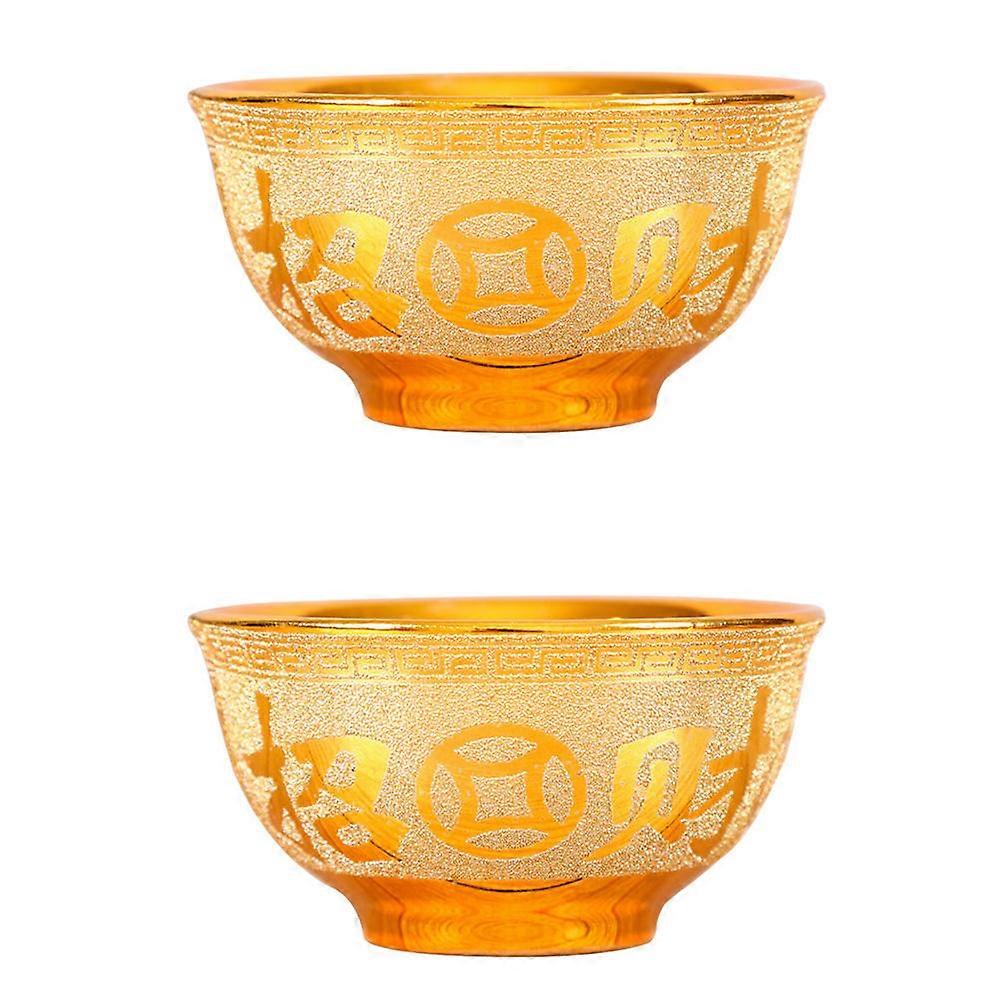 Classic Round Buddhist Sacrifice Accessories Suitable For Rituals Featuring Ceramic Material 2Pcs