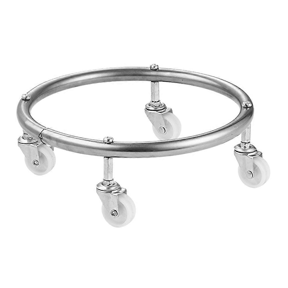 Gas Cylinder Stand with Wheels for Tanks Silver Color Constructed from Stainless Steel and