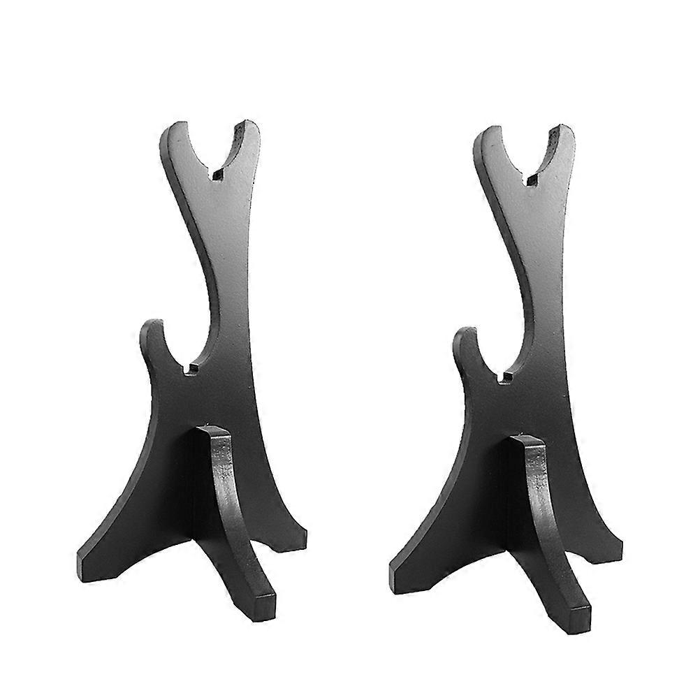 Sword Hanger Two-Tier Rest Display Rack Prop Wood Handicraft Exhibitions 2Pcs