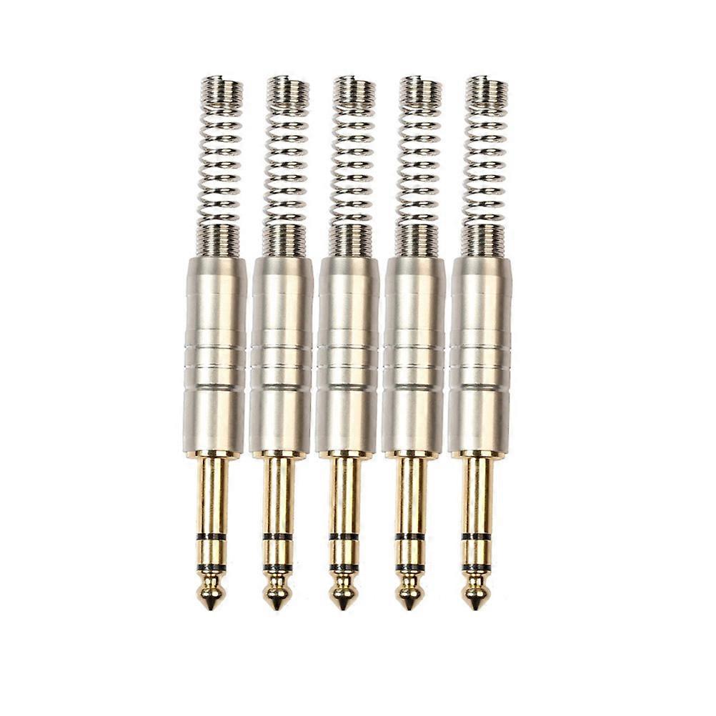 Stereo Jack Plug Cylindrical Design for Speaker Connection 2Pcs