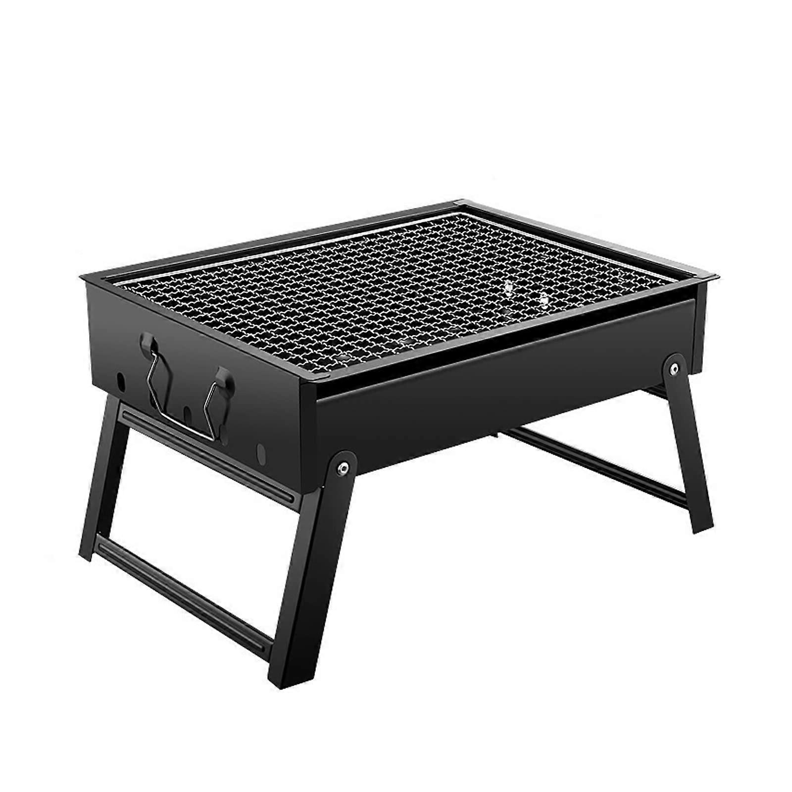 Small And Practical Foldable Household Grill Portable Outdoor Camping Grill Model D Light Grey Compact Size