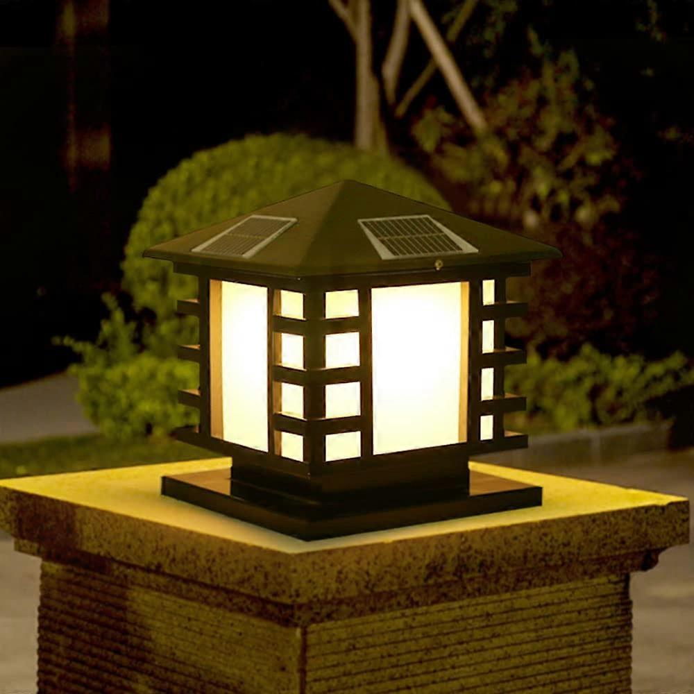 Stainless steel solar column spotlight, square wallmounted column spotlight, solar post lamp, traditional solar column spotlight Ref: 4307
