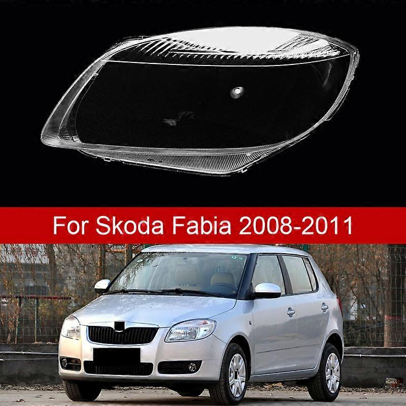 Für Skoda Fabia 2008 2009 2010 2011 Auto Frontscheinwerfer Abdeckung Auto Scheinwerfer Lampenschirm Lampenabdeckung Scheinwerfer Licht Glas Linsenschale