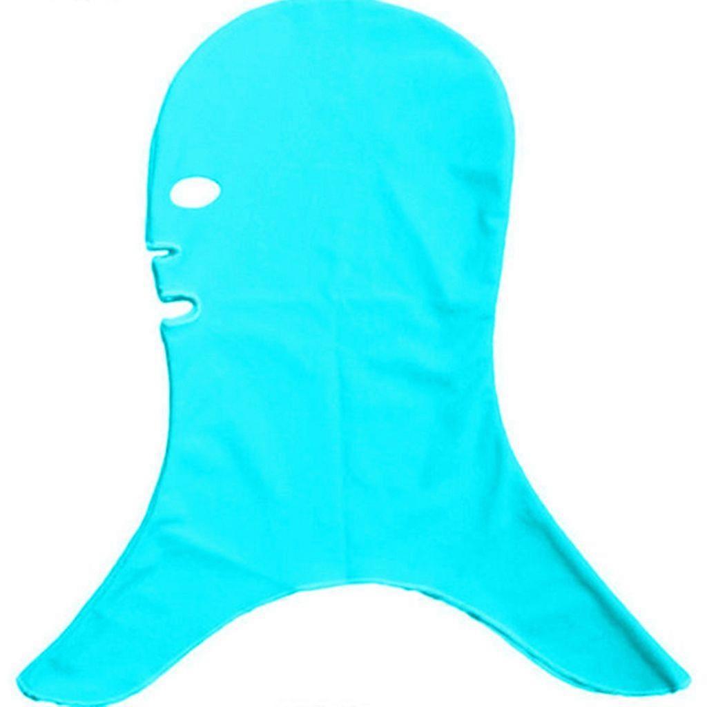 Breathable pool mask head sunscreen UV sunscreen face swimming cap blue lake