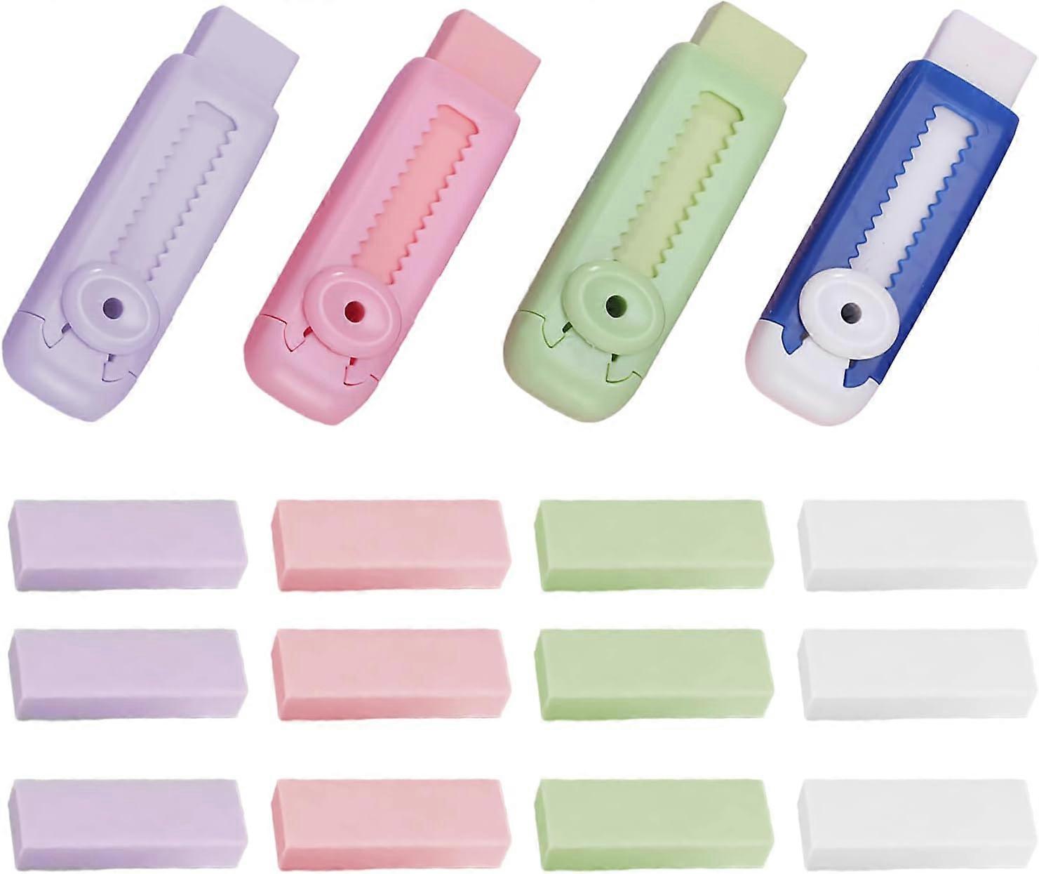ZENGO 16 pack erasers, including four push pull erasers and 12 replacement erasers.