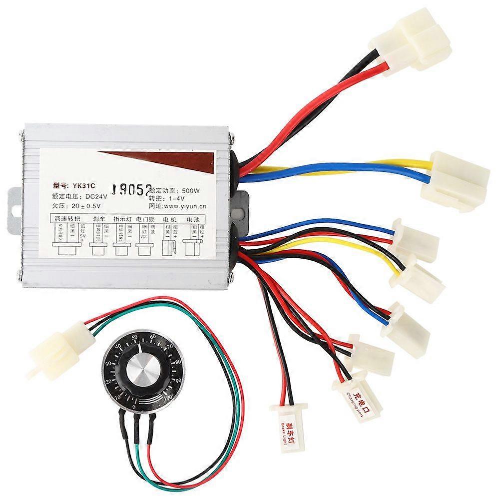 Brush Controller Fixed Speed Knob Switch Rotary Replacement for E Bike Scooter(24V 500W )YMQX)
