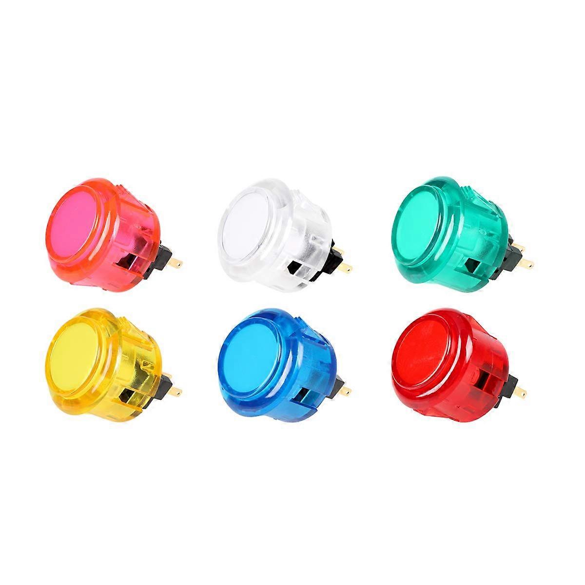 Arcade Clear Press Studs 30 mm Replacement for Arcade Sanwa Buttons PS2 PS3 XBOX360 Consoles Multicoloured Clear Mix Colours