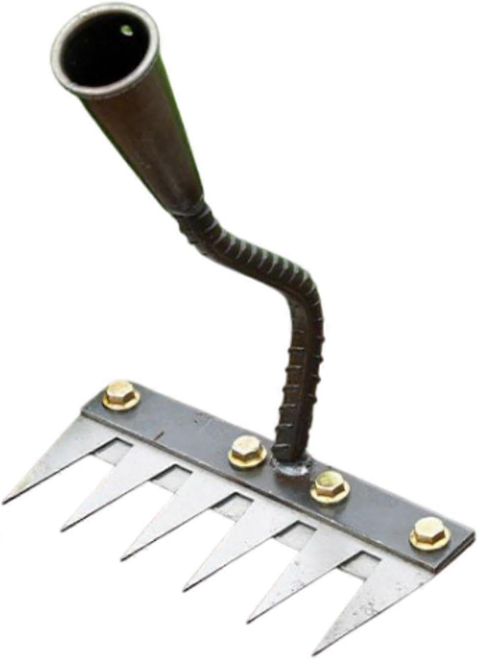 6 Teeth Garden Rake Manual Weeder Claw Heavy Steel Gardening Hand Weeder Tool Removing for Defoliant Weeding Mulching