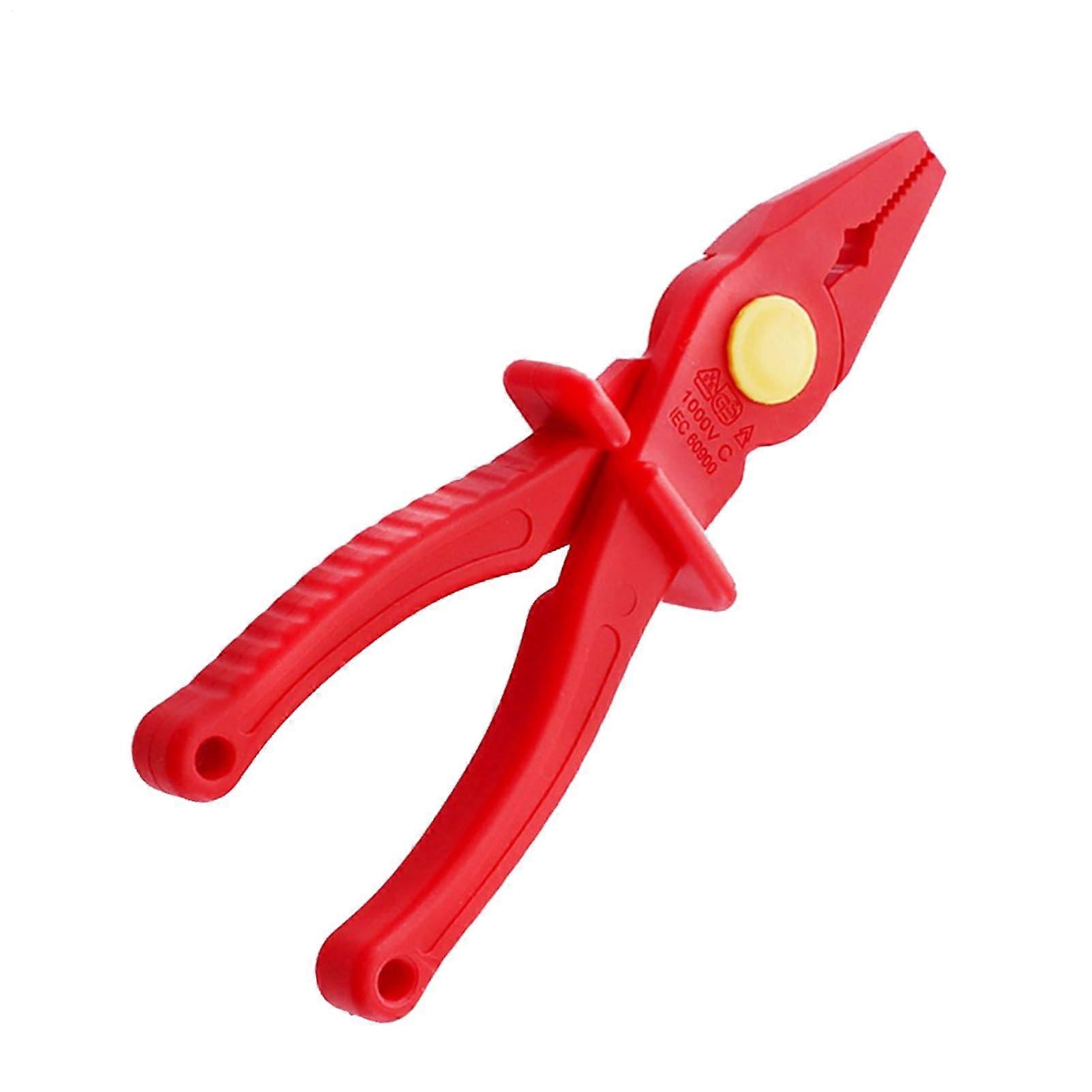 Insulated Nose Pads Anti-Magnetic Clamp Tool 1000V Non-Slip Precision Gripping Hand Tool for Wiring and Repair