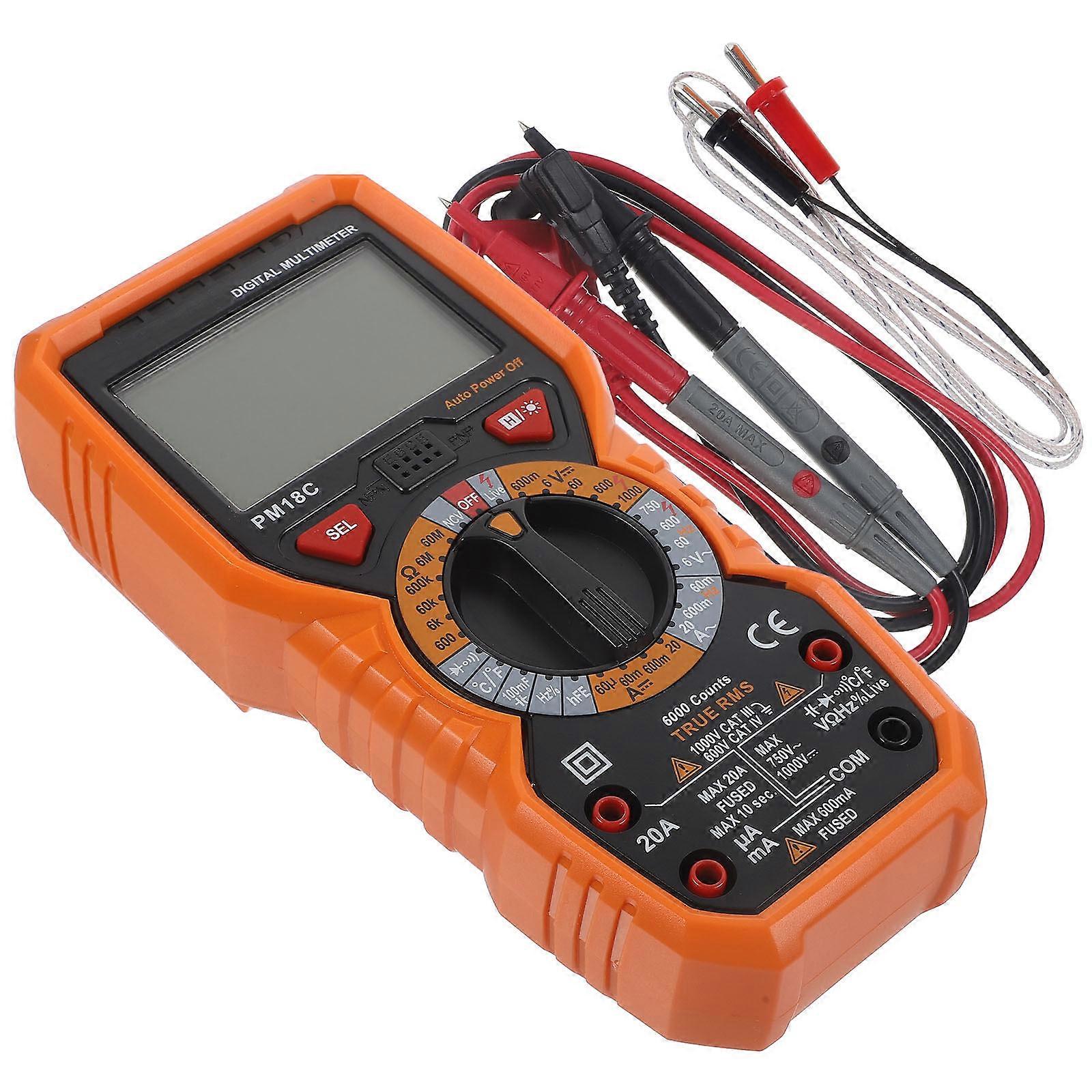 Digital Multimeter Automatic Range Multitester Engineers Electrical Testing Rectangular Compact Design Shock-Proof 1Pack