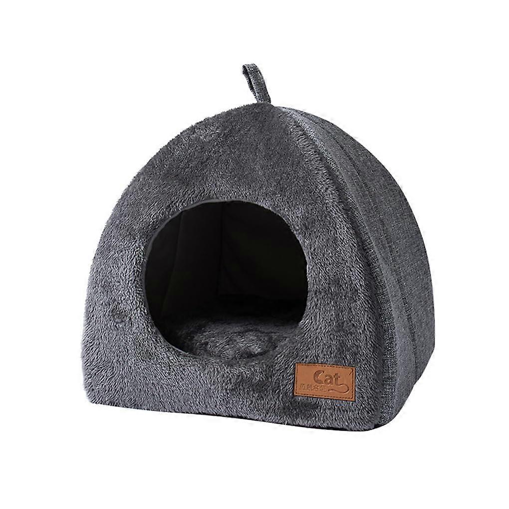 Comfortable cat cave provides a cozy resting spot for cats, easytoclean fabric cat sleeping caves, housewarming gifts, gray, size S gray S.