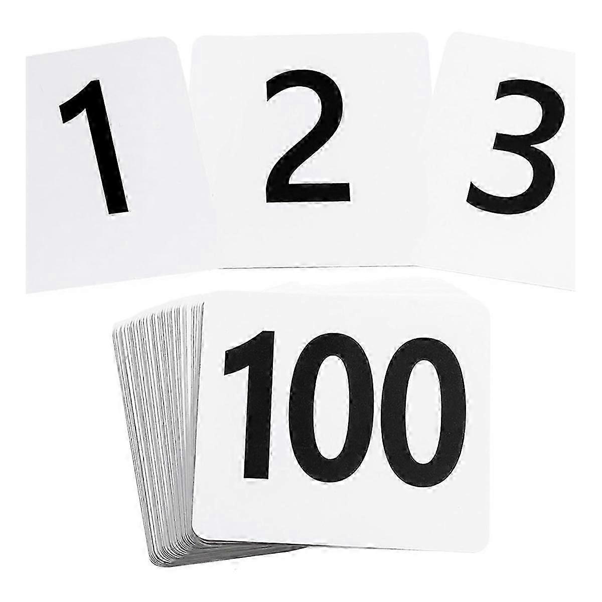 100Pcs Table Numbers 1-100,Plastic Table Numbers, Double Sided Table Number Cards for Wedding Recep