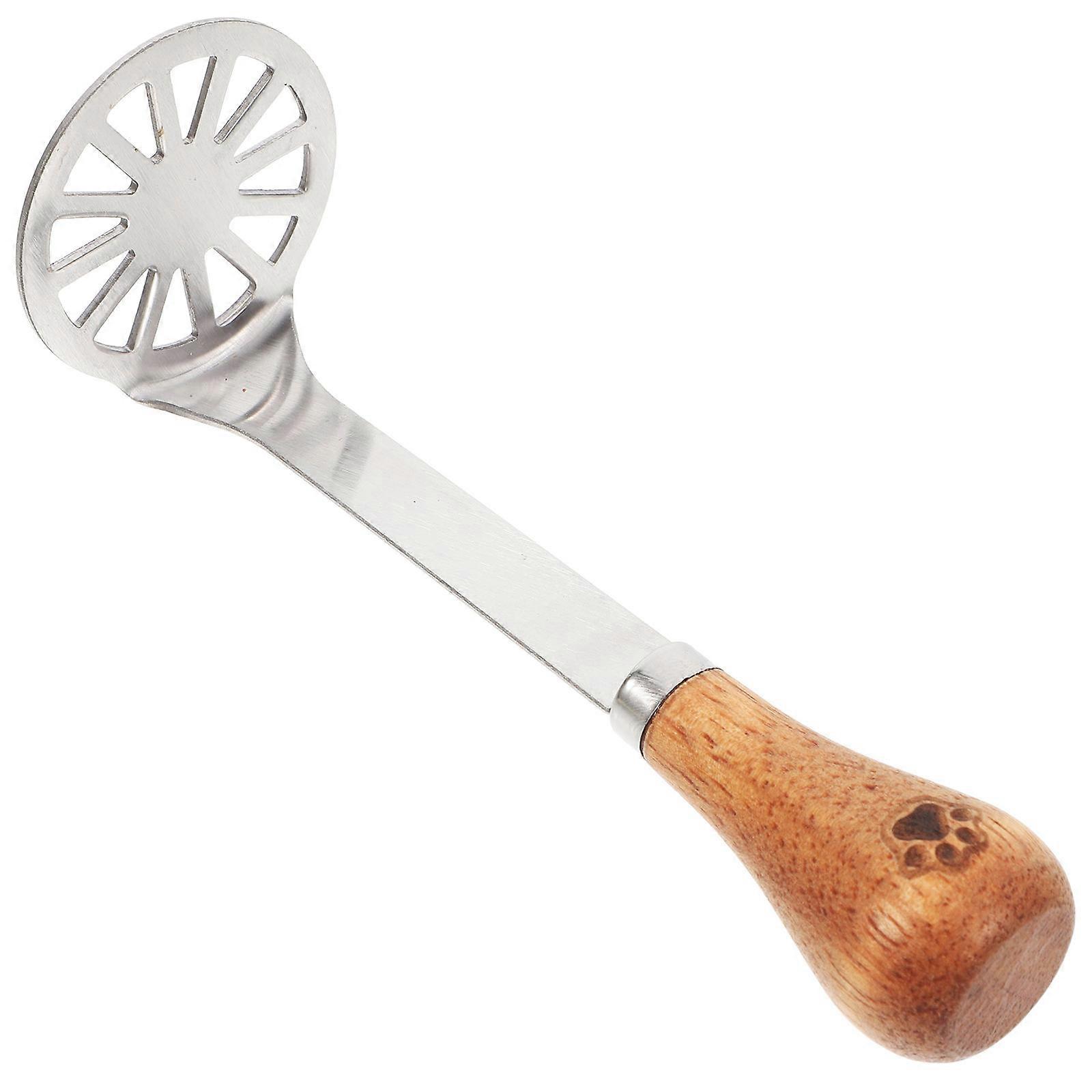 Stainless Steel Potato Masher with Ergonomic Acacia Handle – Multi Functional Food Ricer for Mashing Potatoes, Avocados, Fruits & Vegetables,