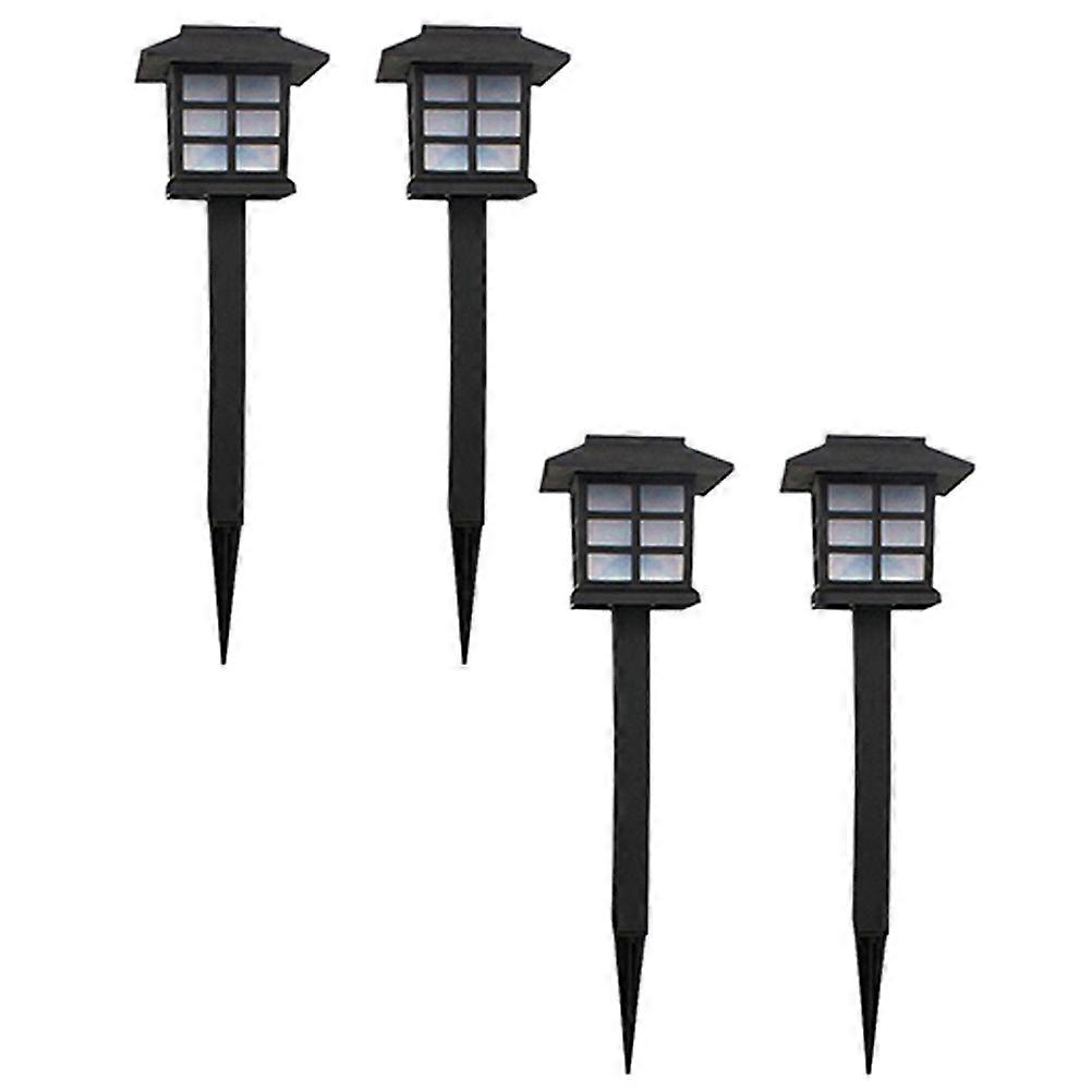 Solar Powered Pathway Lights with ABS Material for Outdoor Yard and Walkway Lighting Use Black 4 Pcs