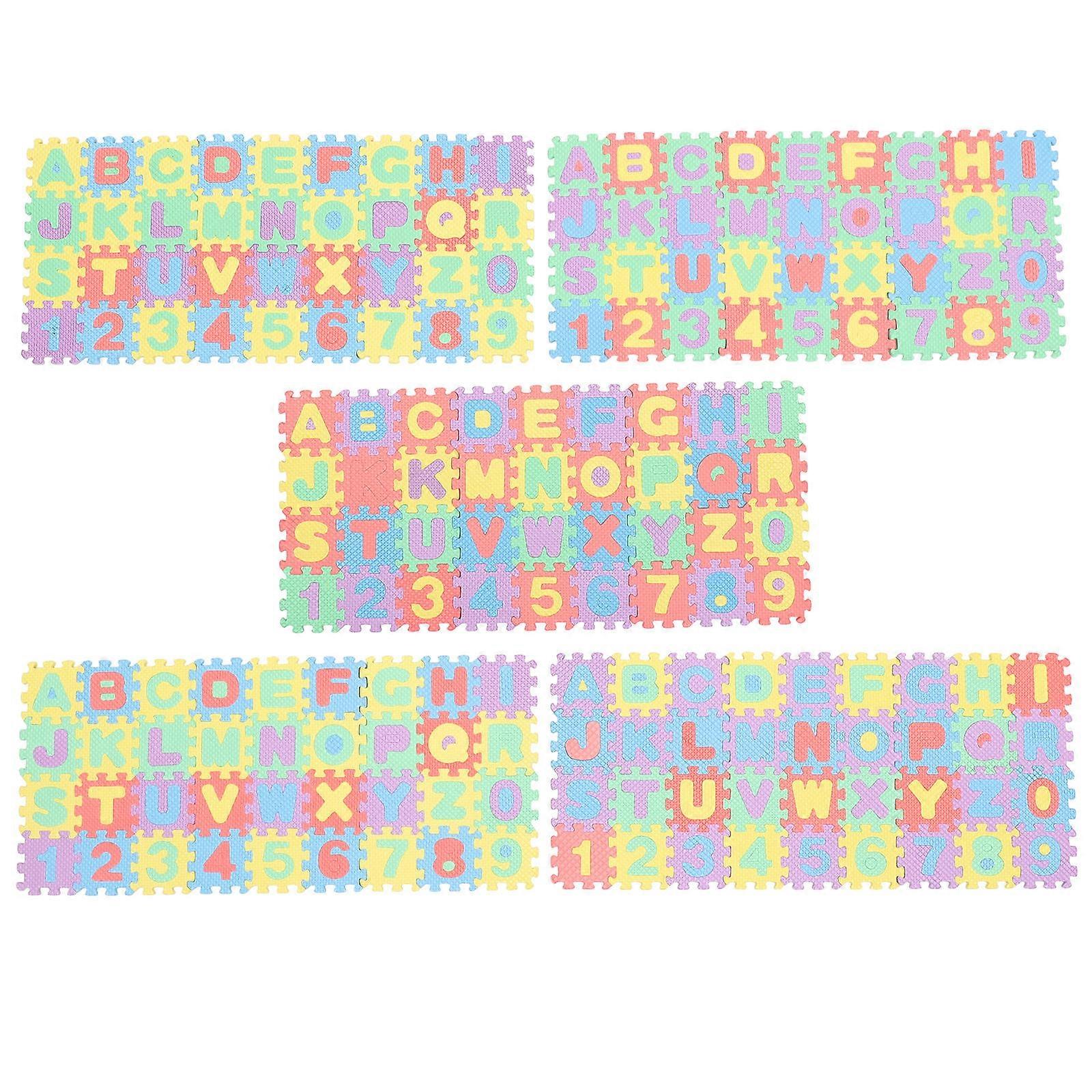 Puzzle Piece Floor Mat Mini House Flooring Square Shape Resin Material Scene Creation 5 Sets