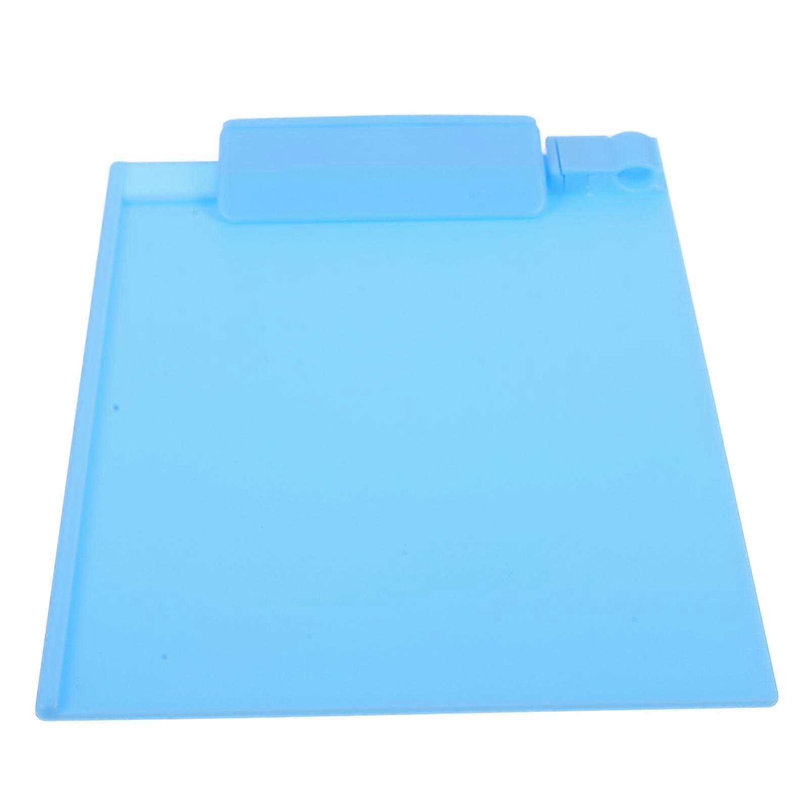 Sky Blue Plastic A5 Clipboard with Profile Clip Hardboard Paper Holder Writing Folders for School Classrooms and Set