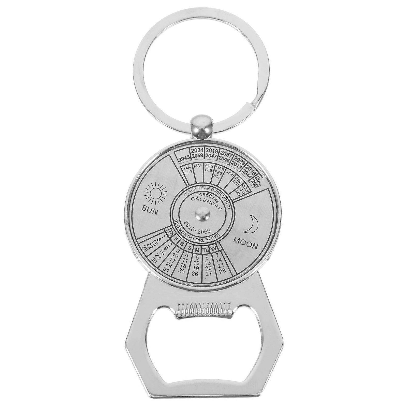 Perpetual Calendar Bottle Opener Keychain Unique Design Portable Opener Keyring for Home Office Style Convenience Accessory