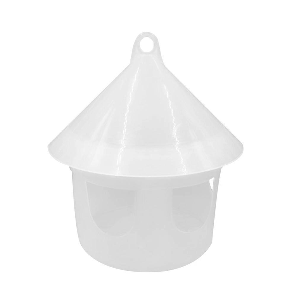 White Plastic Bird Feeder with Removable Design for Sand and Food 2Pcs