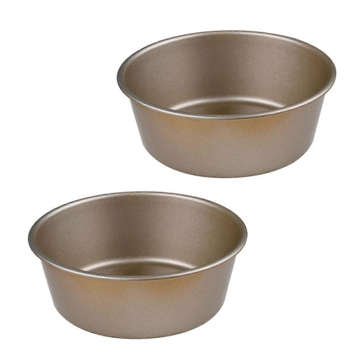 2-Piece Burger Cheesecake Mold Set, Round Non-Stick Baking Pans for High-Temperature Bread, Pudding, and Desserts