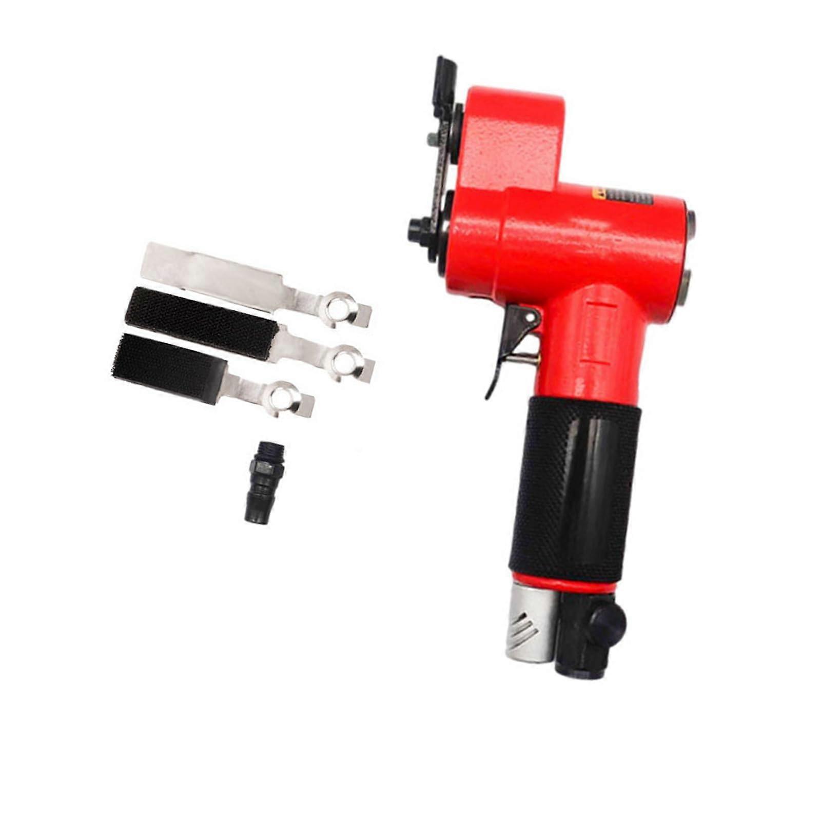 Pneumatic hand grinder in industrial grade for auto shops, woodworking, metalworking with low vibration design, red.