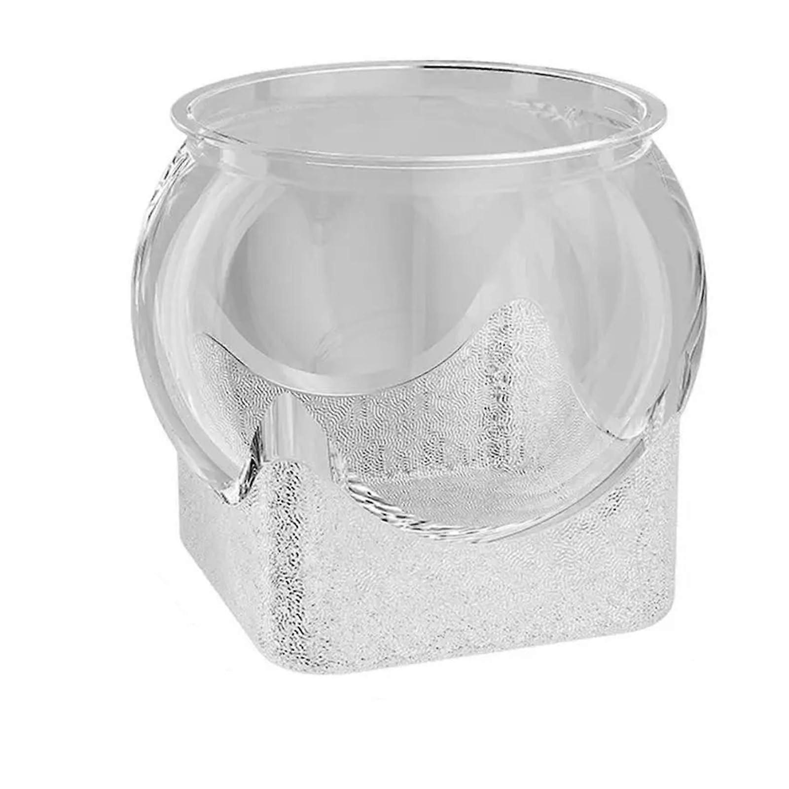 Ultra Clear Round Fish Bowl Plastic Removable 360 Degree View Small Fish Tank Table Decoration (Medium)