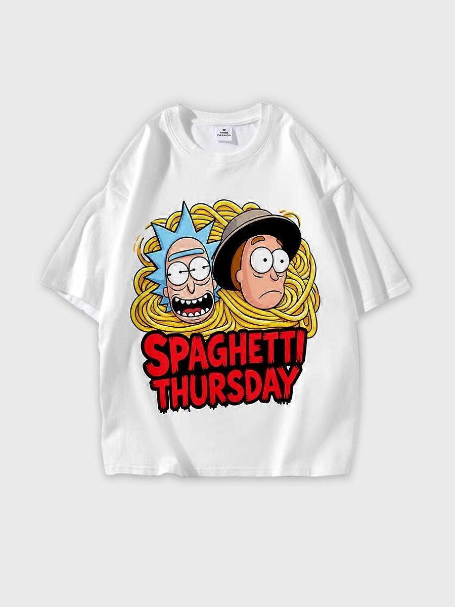 T-shirt round neck Animation Character Pattern loose short sleeve P2457