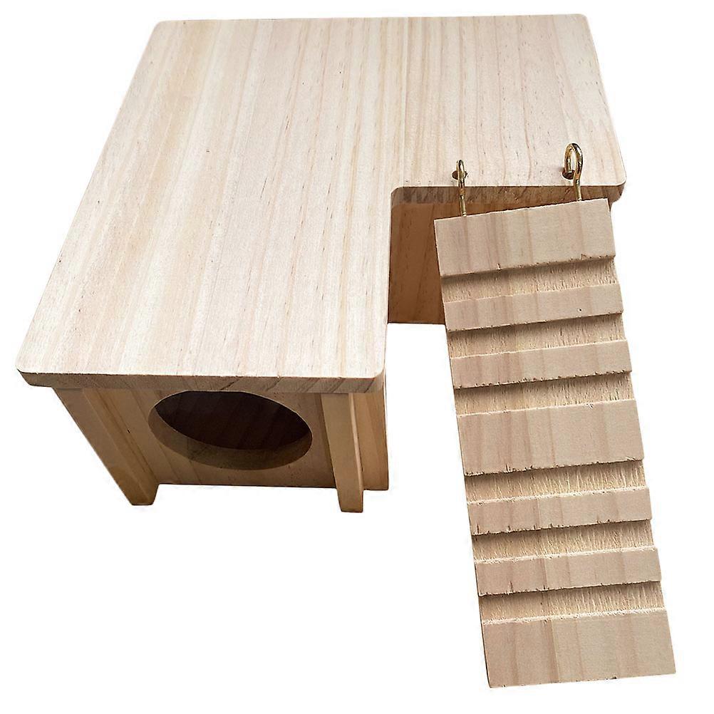 Wooden Hamster Hideout House for Small Pets – Decorative DIY Design for Rabbits, Guinea Pigs, Mice, and Rats – Indoor Use and Pet Training