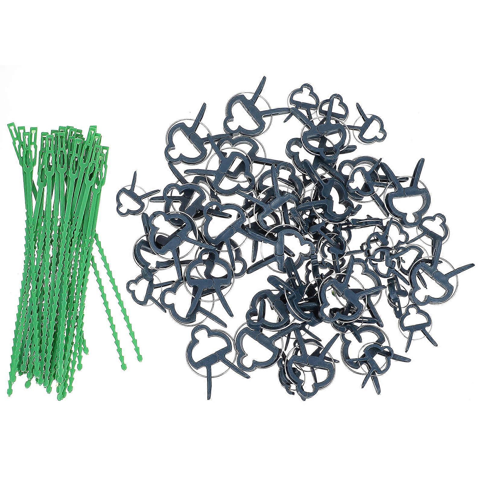 プラスチック温室クランプ植物固定ガーデニングツールガーデン植物栽培90個