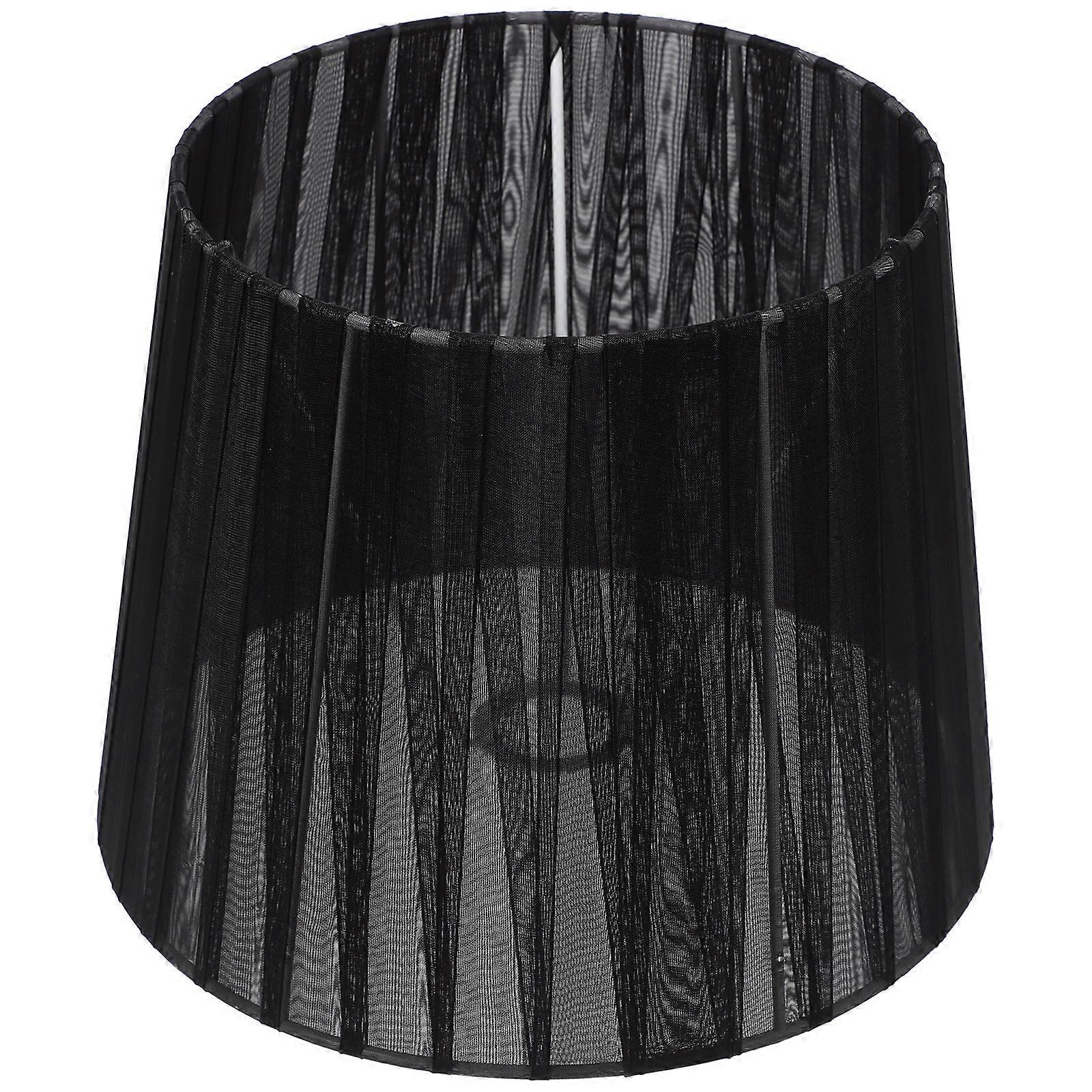Farmhouse Drum Lamp Shades Elegant Fine Mesh Black For Ceiling Light Cover 8.7×8.7×6.9in Light Diffusion 1Set