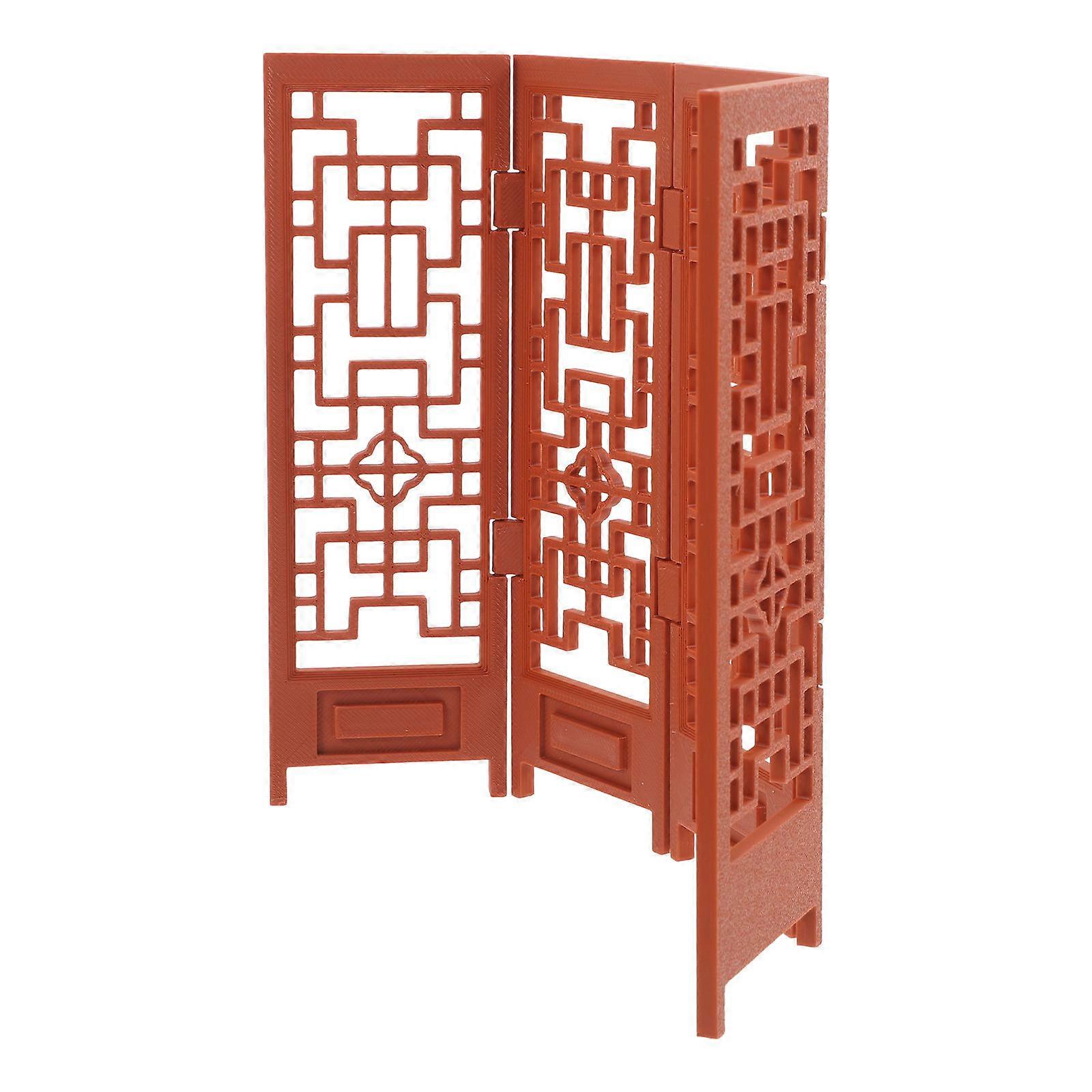 Miniature Dollhouse Furniture Chinese Style Folding Screen Divider for Room Decor Decorative Model Versatile Accessory