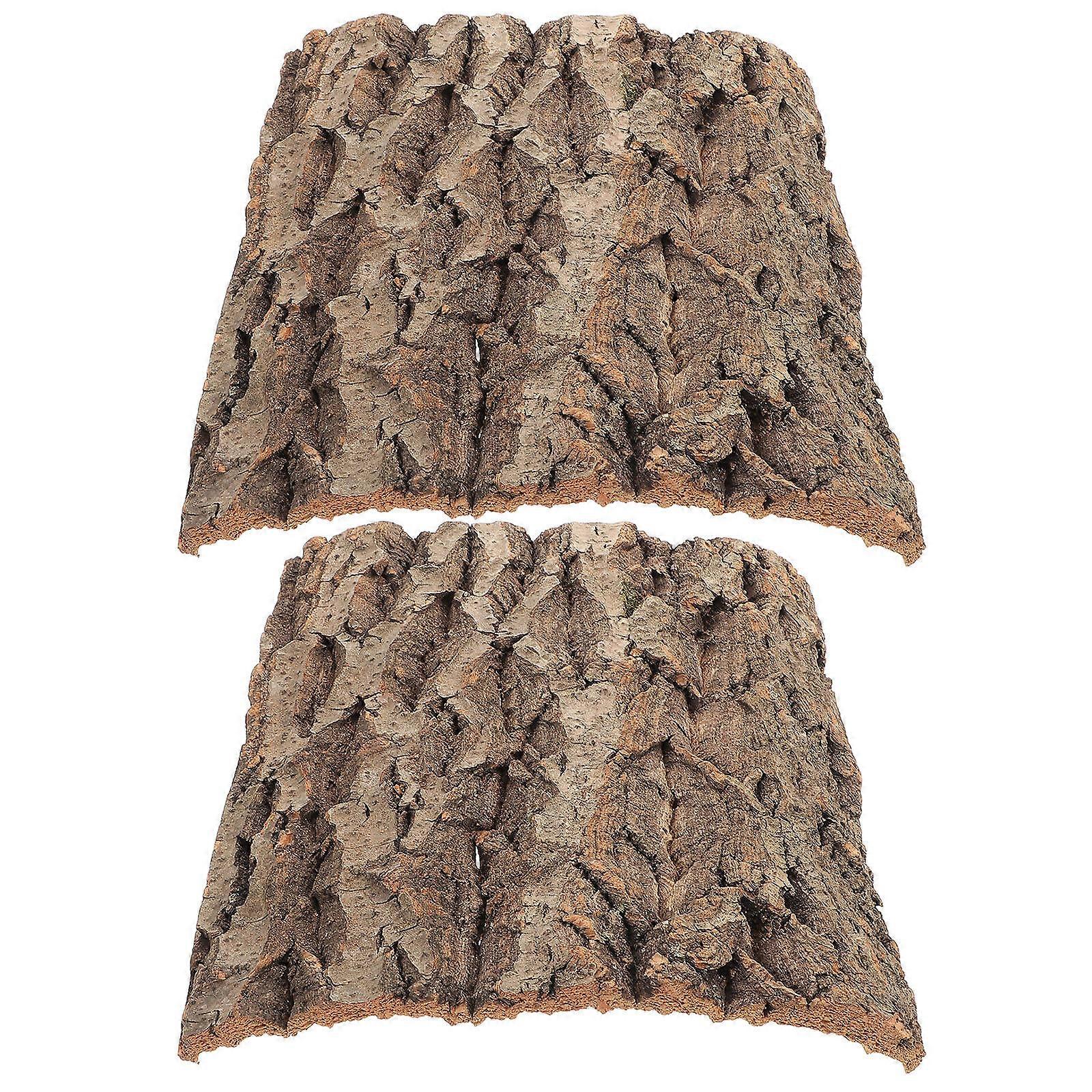 コルクテラリウムの背景タンクの装飾爬虫類の装飾テラリウムライトブラウン29.50X25.00X1.00CM 2Pcsのための