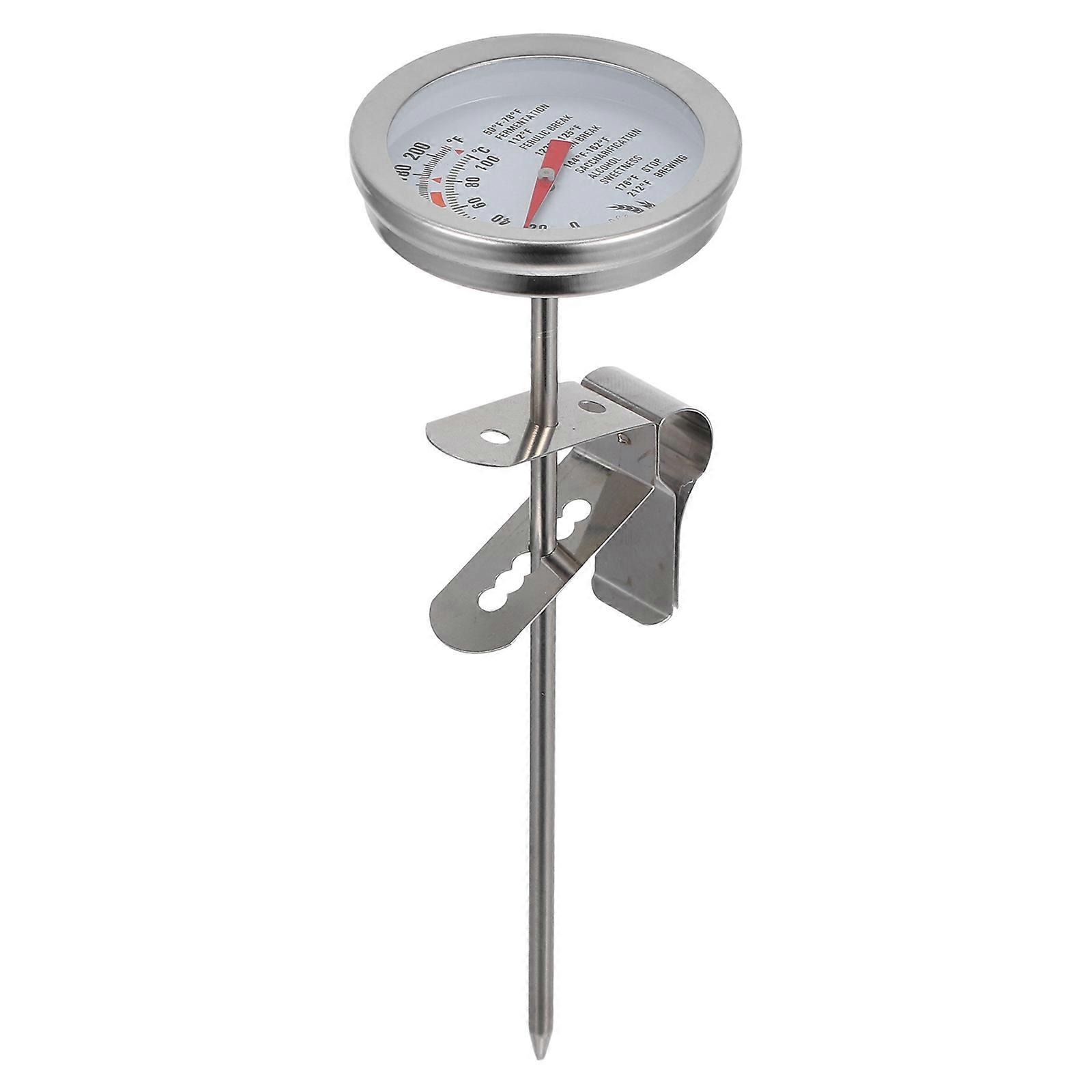 Stainless Steel Beverage Thermometer with Precision Probe for Instant Readings and Clip Multi Color 304 Stainless Steel
