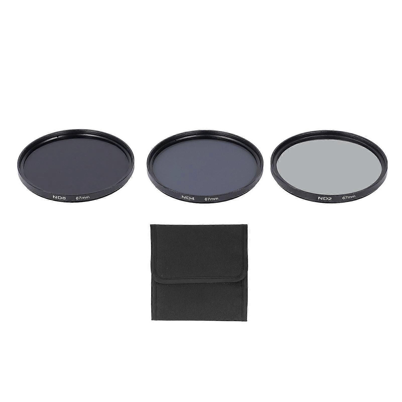 ND Filters Set HD Multi Layer Coating Anti Overexposure Anti Scattered Light Anti Scratch ND2 ND4 ND8 Filters for Shooting Accessory 67mm