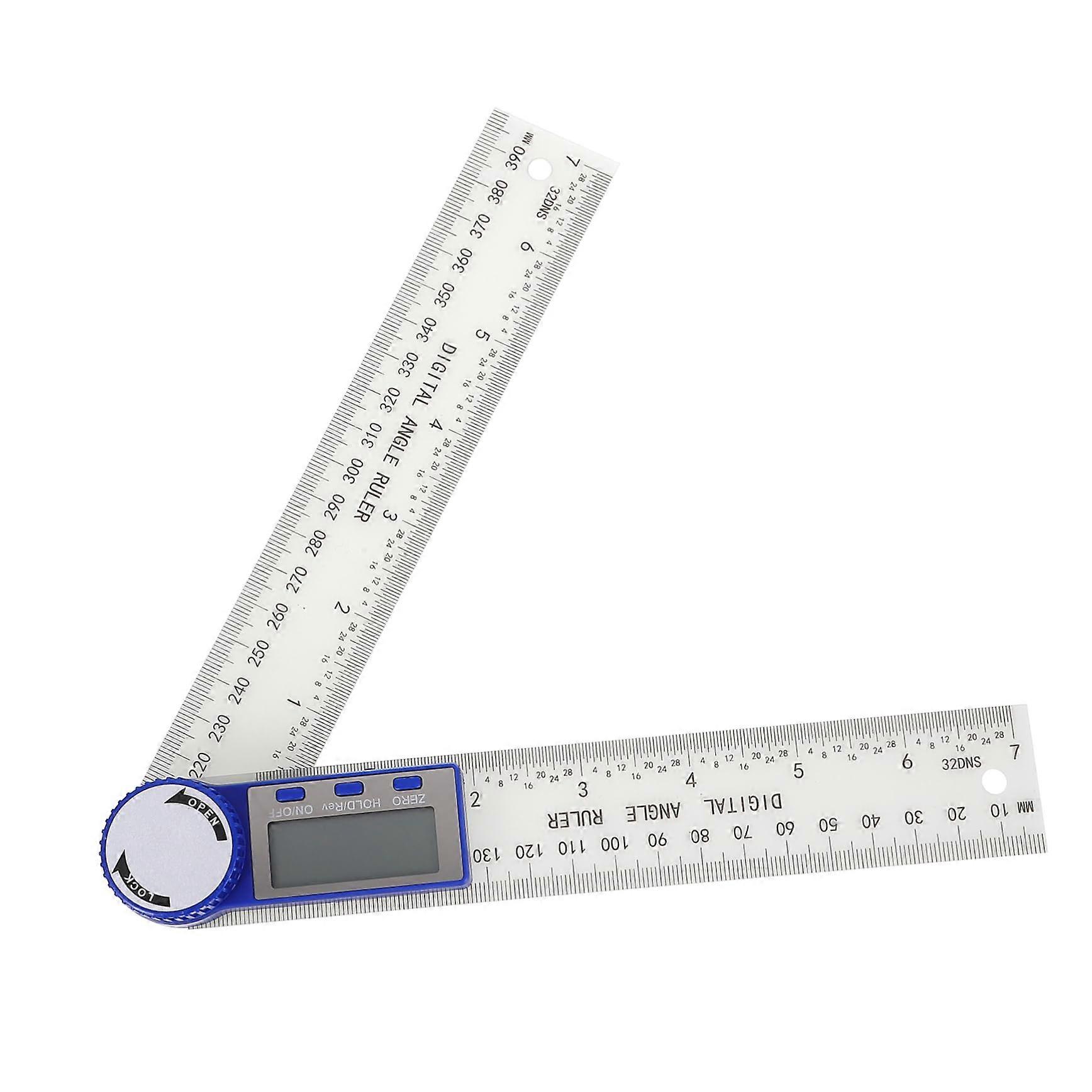 Digital Angle Measuring Tool with Digital Display, Right Angle Rule, Plastic Construction, Silver Color, Adjustable for Precision Measurement