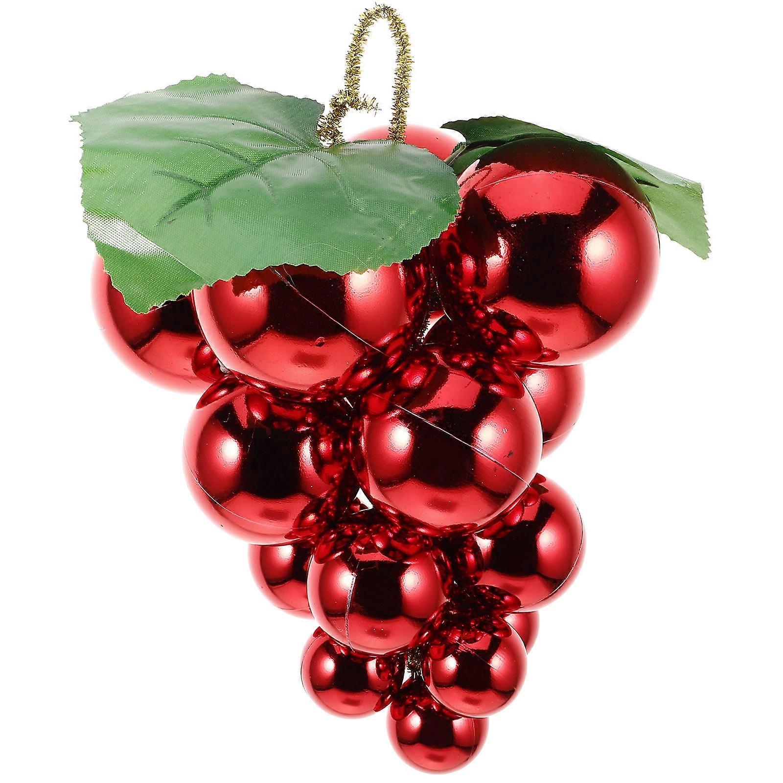 Elegant Round Grapes Hanging Ornament For Christmas Trees Featuring Reflective Mirror Surface 1Set