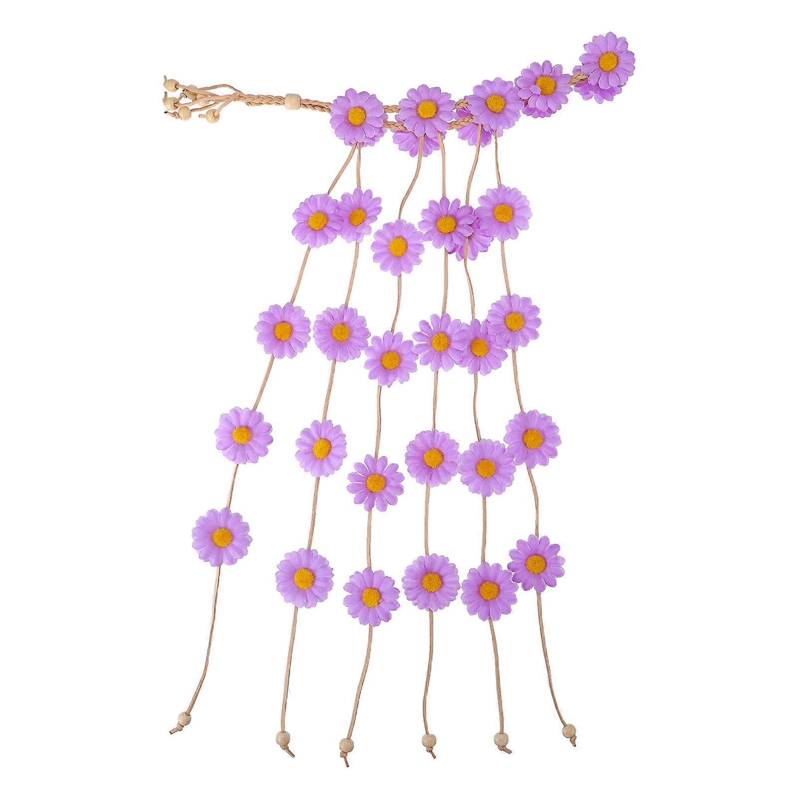 Here's a refined and engaging product description based on your input:
**Elegant Daisy Flower Headband with Tassels – Timeless Floral Hair