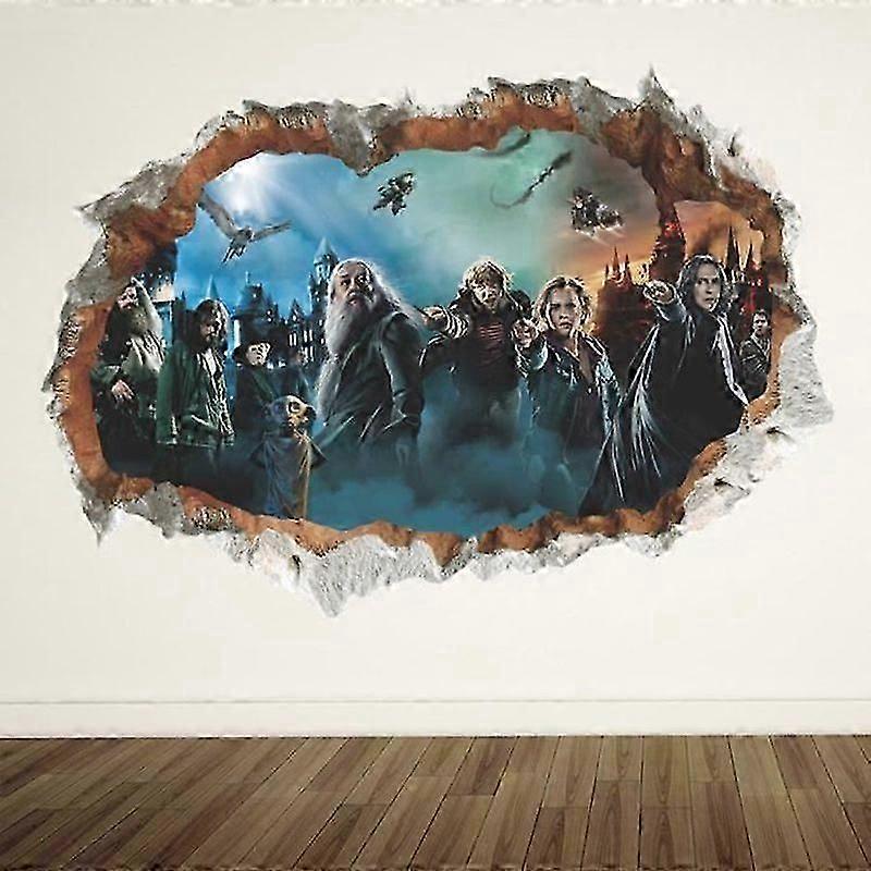 هاري بوتر ملصق 3D ثقوب الحائط ملصقات الحائط لملصقات غرفة الأطفال هوجورتس ديكور ديكور