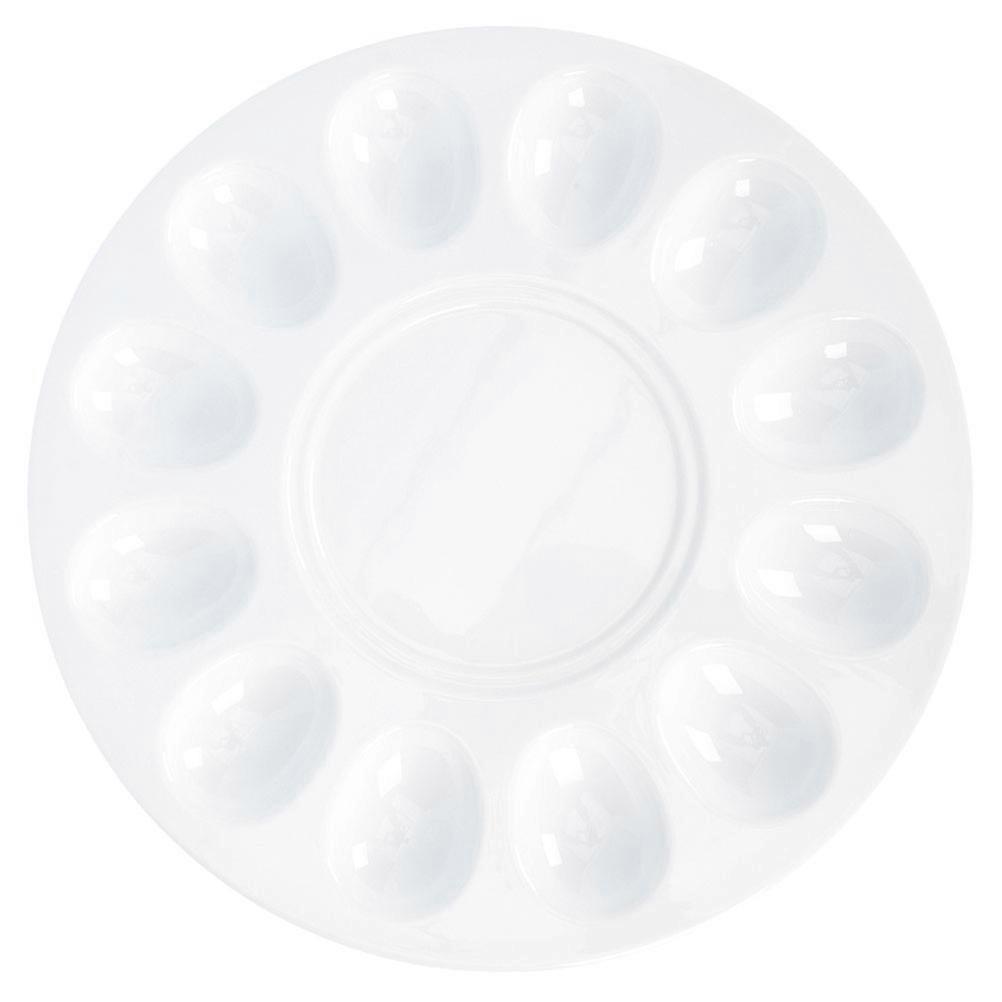 White Deviled Egg Tray with Premium Synthetic Material for Home Use and Kitchen Decoration 10.5 Inches