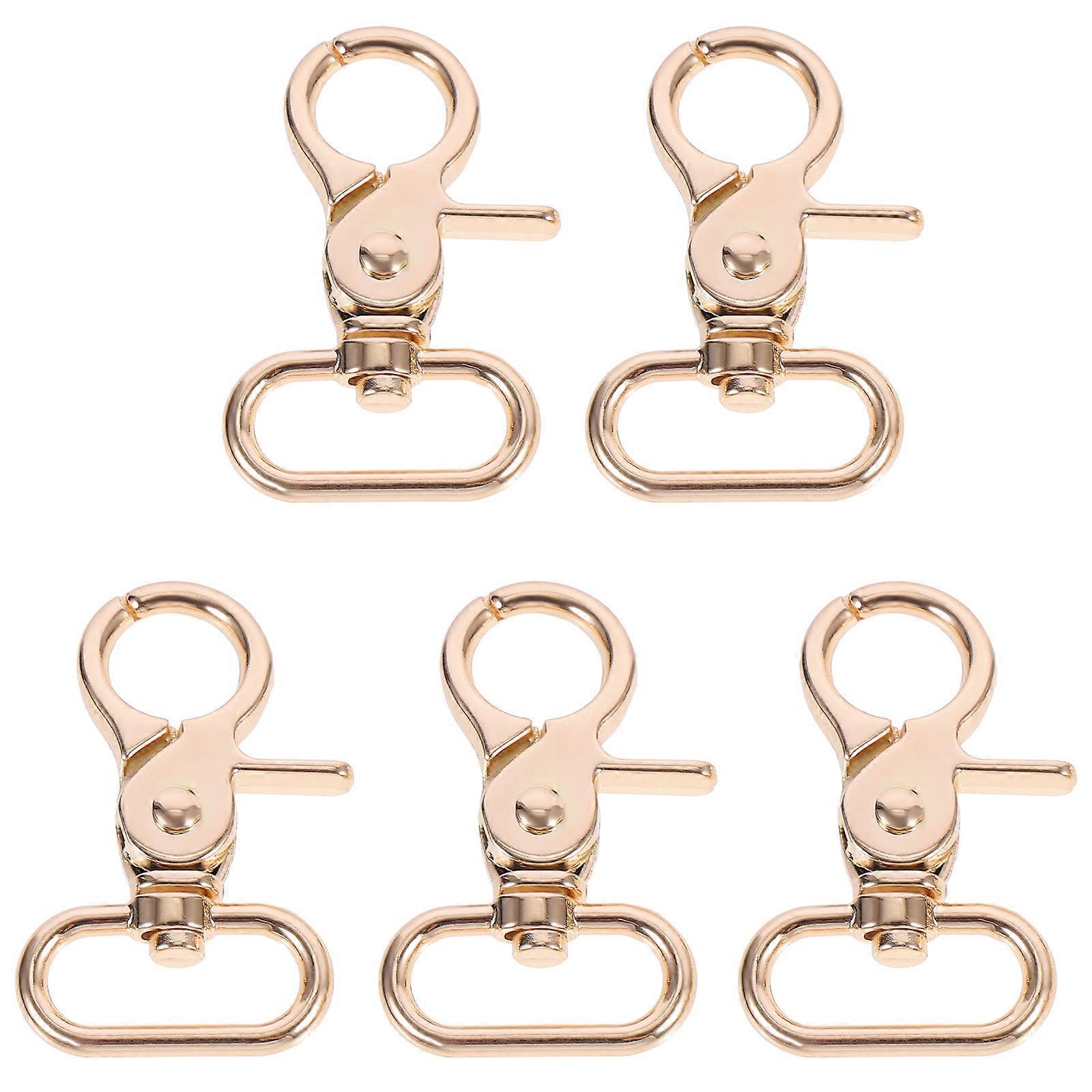 Detachable Clasp For Luggage Straps DIY Enthusiasts Golden Color Snap Closing Durable Material 5Pcs