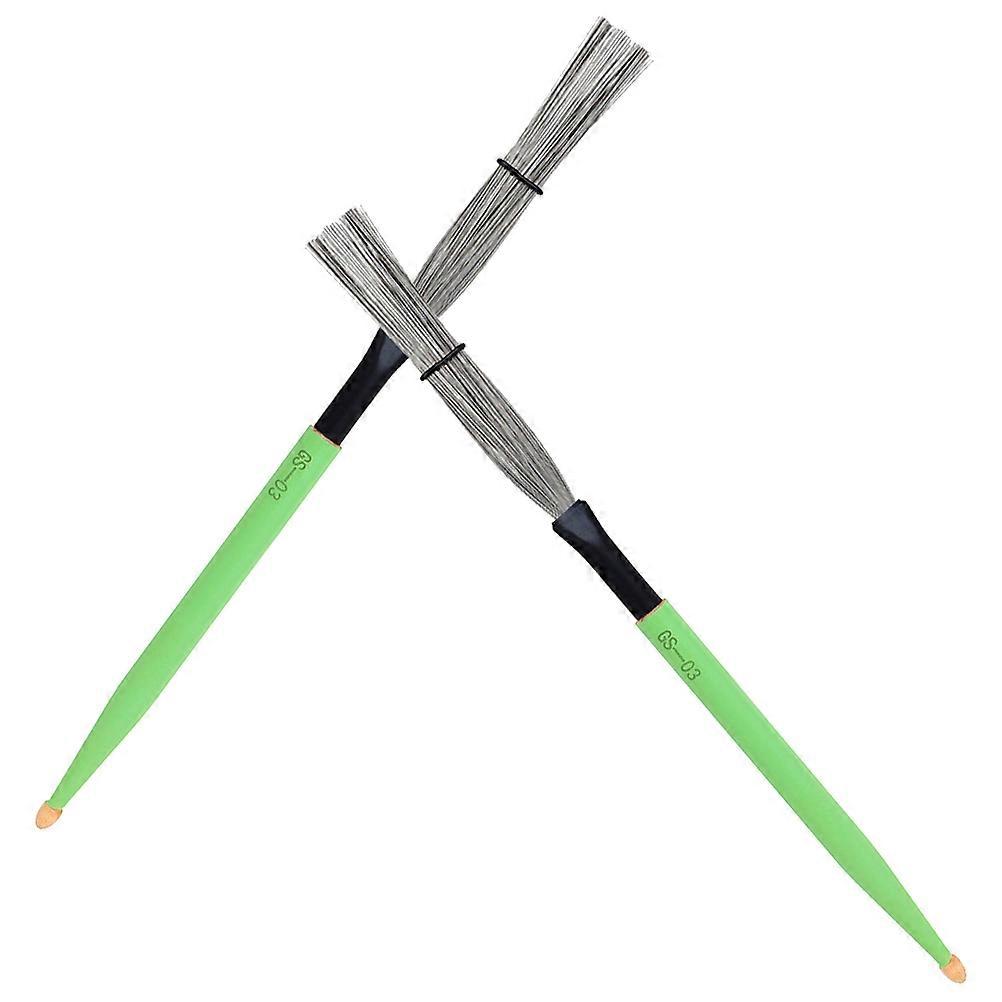 Drum Brush 1 Pair Dual-Use Drumstick and Brush 39x1.5cm For Beginners Drum Kit Green