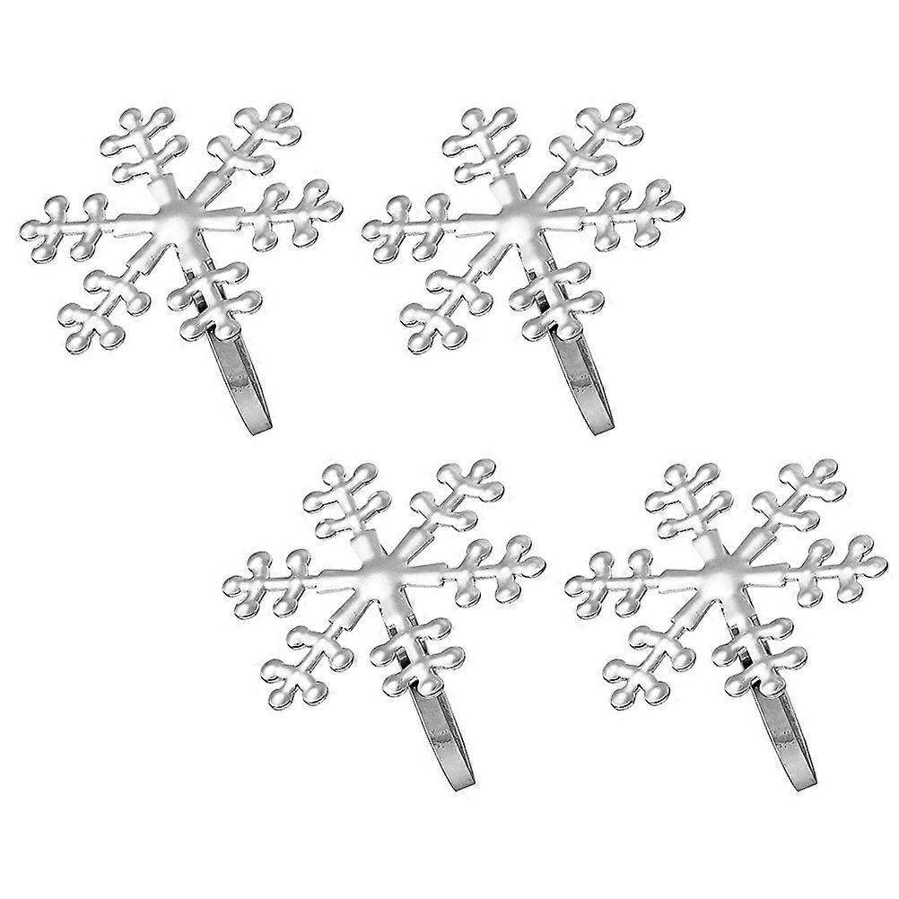 Lovely Snowflake Napkin Rings 1 Set 4 Pcs Ideal For Hosts Birthday Parties Elegant Alloy Material