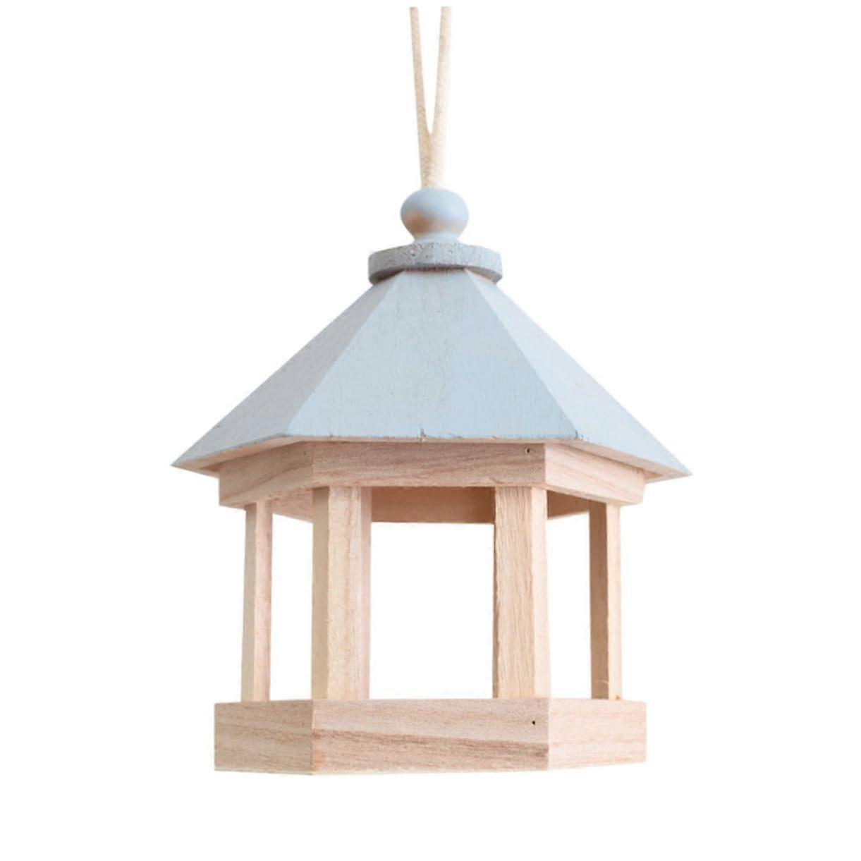 عش خشبي للطيور ، رقائق الحنطة ، الإكسسوارات المنزلية ، بيت الطيور الخشبي