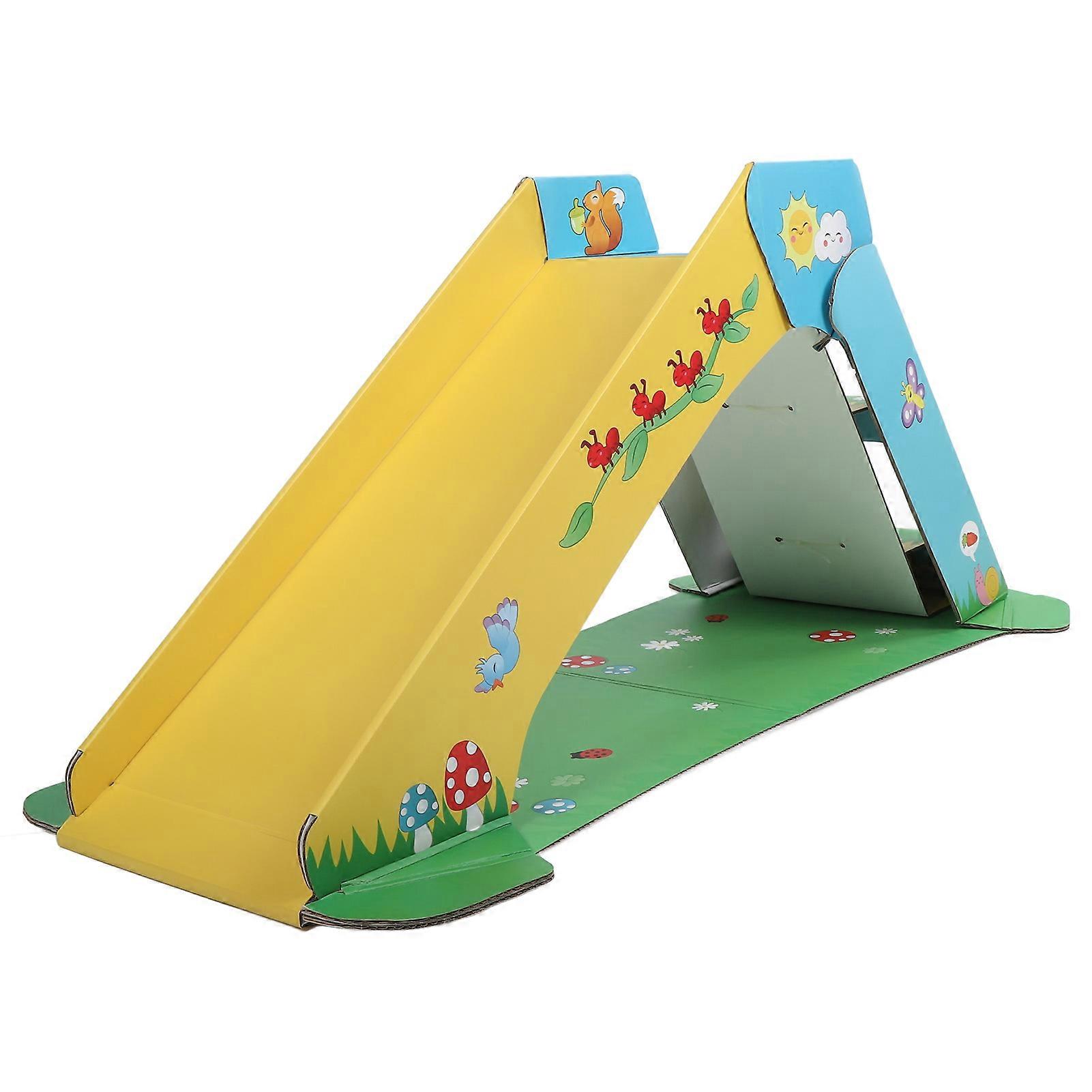 Foldable Indoor Slide Small Slide Cardboard Easy to Store and Organise Collapsible Slide for Kids Toys Home Use Outdoor Playground