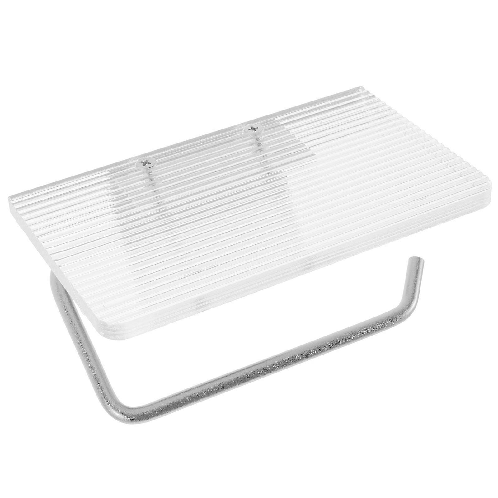 Toilet Roll Holder and Storage Tissue Holders for Bathrooms Acrylic Aluminum Alloy Home Use Practical Design 17x10x14cm 1Pack