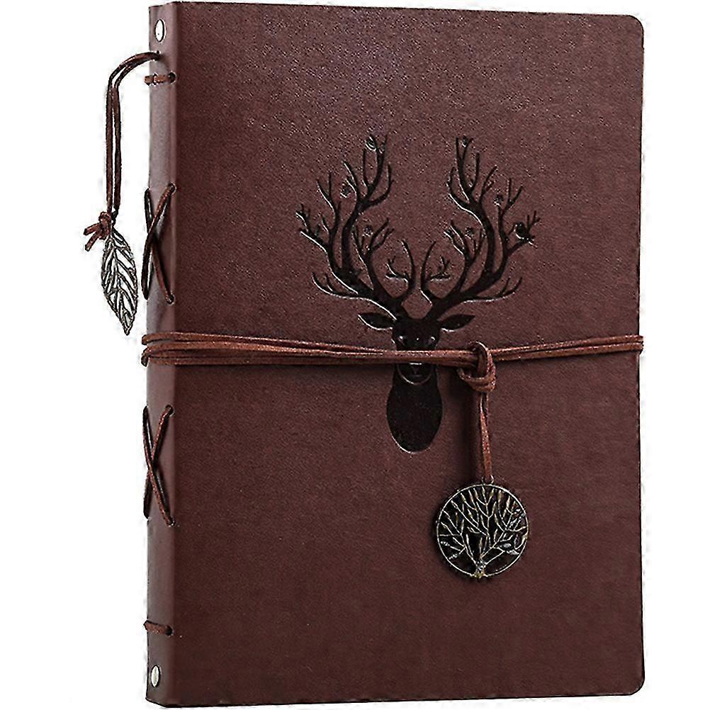 Retro Style Scrapbook Photo Album Vintage Pu Leather Diy Memory Recording Wedding Guest Book Brown 27x20.5cm 30 Sheets 60 Pages 1Pack