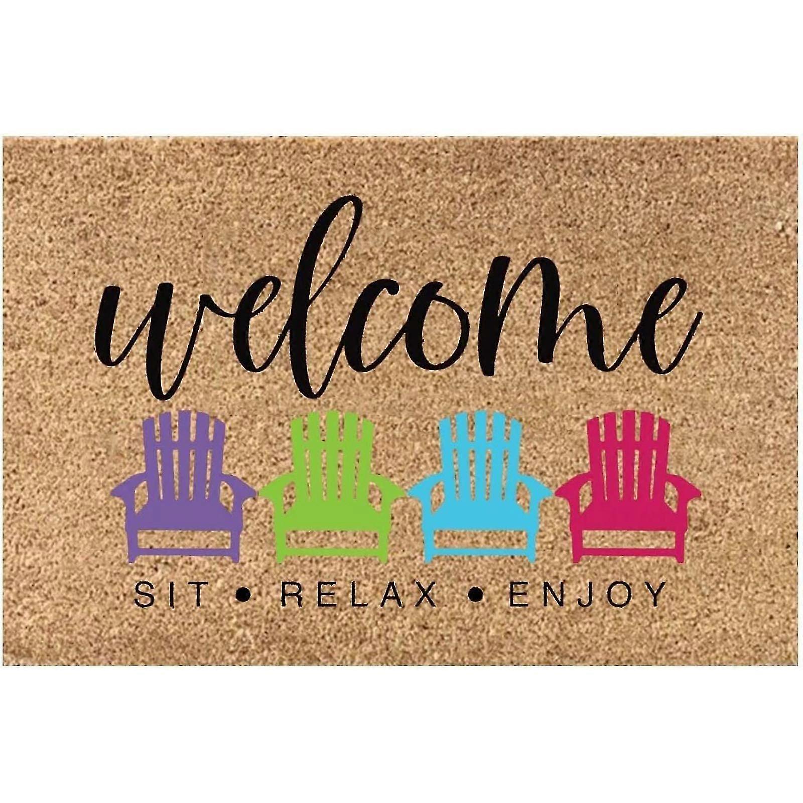 ترحيب ممسحة مدخل في الهواء الطلق ، ممسحة الكلمة عدم الانزلاق حصيرة الكلمة عطلة الصيف الحصير الباب