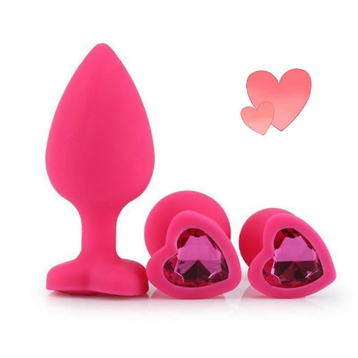 Funny Little Silicone Couples Toy Pink Heart Shaped Model Take Away