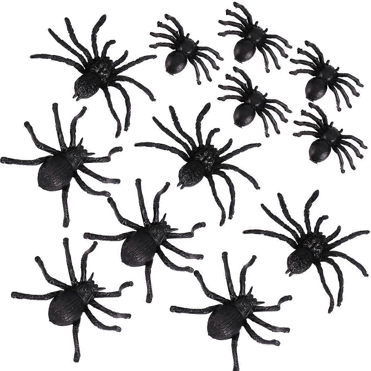 Creepy Halloween Plastic Spider Model Toy Fun For Parties Perfect For Adults And Children Designed In Black Color In 30Pack