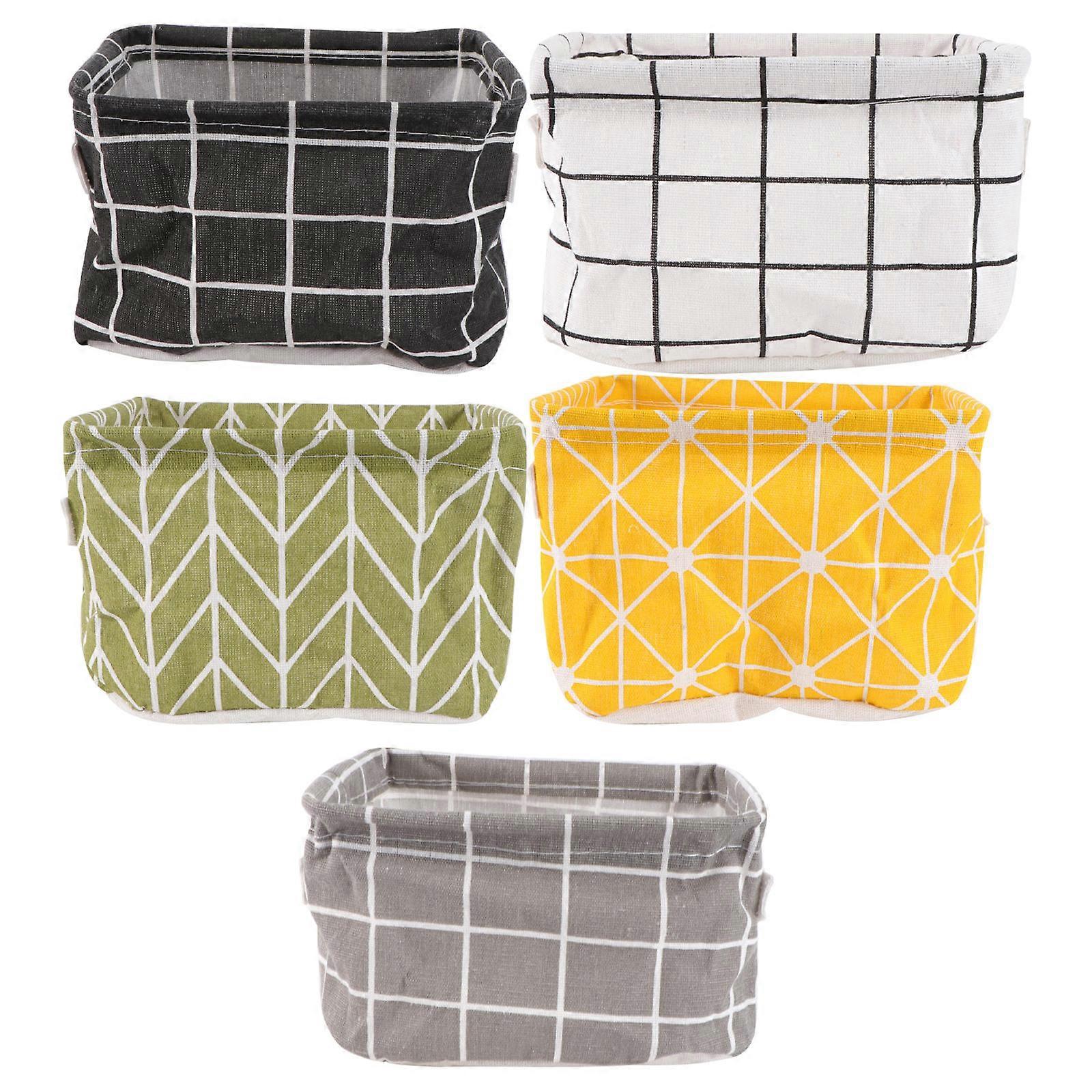 Toy Storage Bins 5Pcs Foldable Rectangular Design For Families Practical Household Supplies